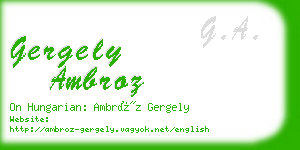 gergely ambroz business card